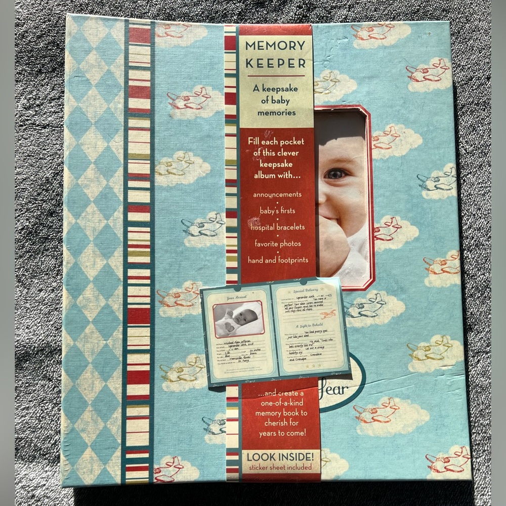 Baby Keepsake Memory Album - Blue Cloud Design